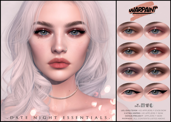 Second Life Marketplace WarPaint* Date Night Essentials [Fatpack]